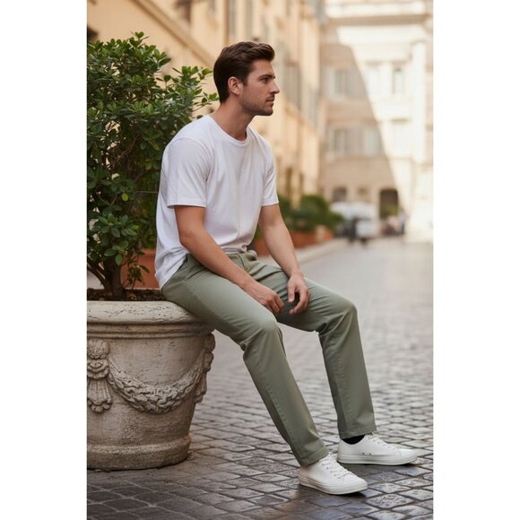Cesare Attolini Green Chino Pants Size 32. New With Tags.
